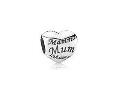 Pandora silver heart MUM charm in 8 languages