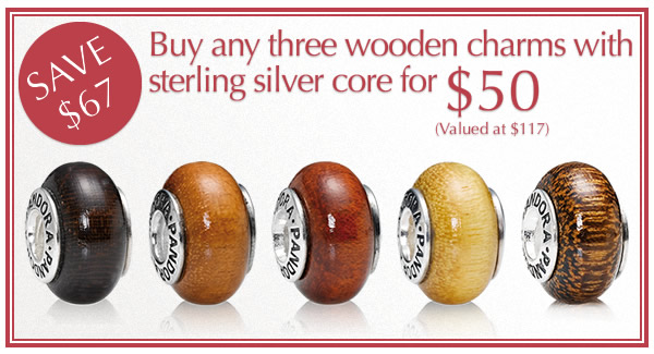 pandora wood charms