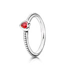 Pandora Heart silver ring with golden red synthetic ruby
