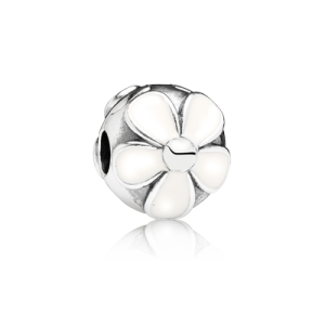 Pandora Daisies silver clip with white enamel image