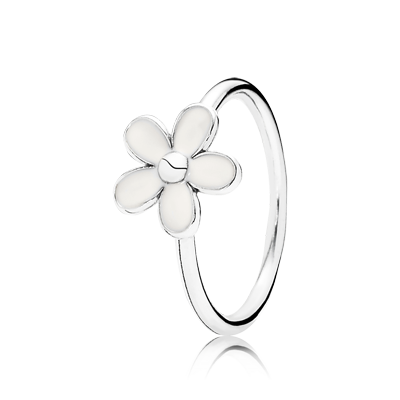 pandora ring daisy enamel silver spring flower charms jewelry sterling rings margherita anello con darling margherite daisies flor bianca blanc